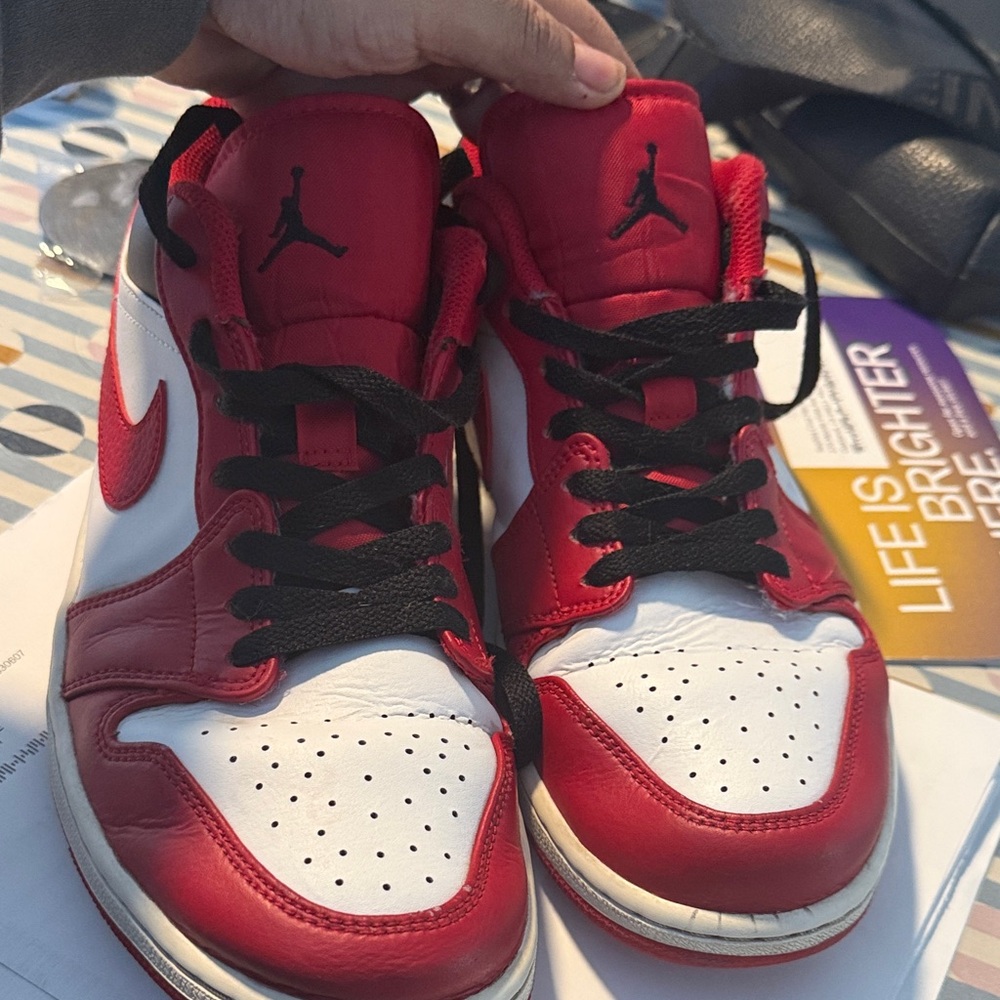 Air Jordan Men's Red and White Athletic Sneakers
